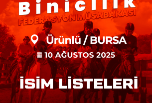BURSA/ÜRÜNLÜ Rahvan Binicilik Federasyon Müsabakaları | İSİM LİSTELERİ | 10.08.2025