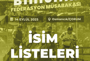 OSMANCIK/ÇORUM RAHVAN BİNİCİLİK FEDERASYON MÜSABAKASI 14.09.2025 | İSİM LİSTELERİ