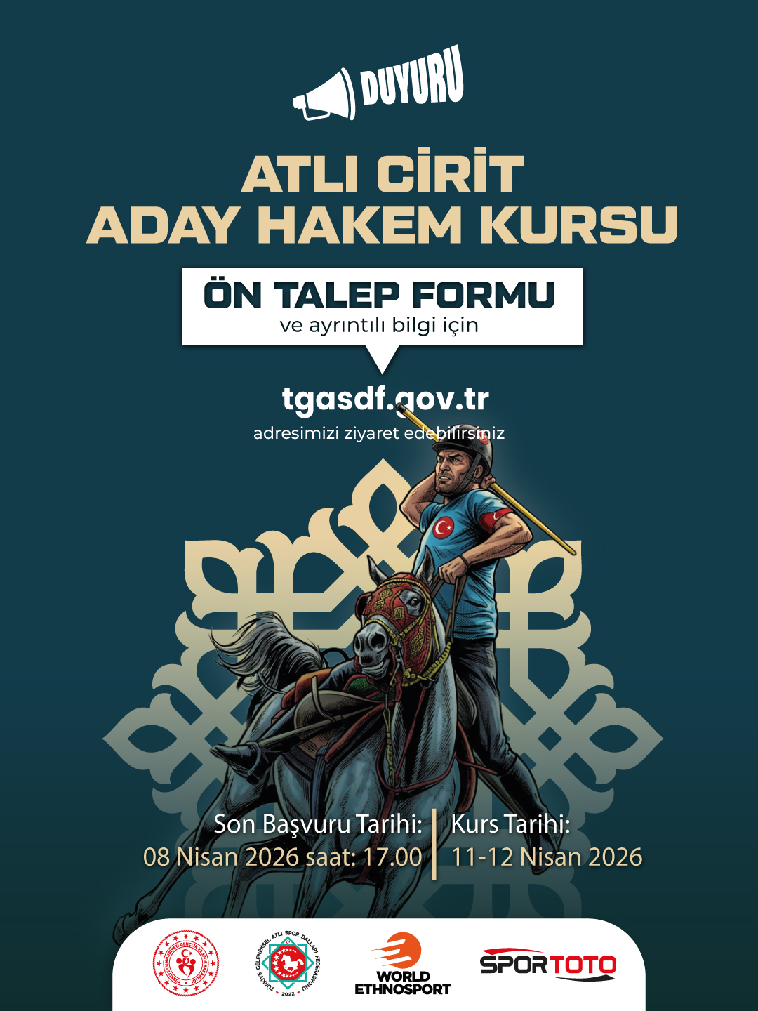 DUYURU | Atlı Cirit Aday Hakem Kursu Ön Talep Formu
