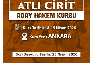 DUYURU | Atlı Cirit Aday Hakem Kursu |18-19 Nisan 2026 | ANKARA