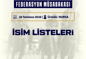 Rahvan Binicilik Federasyon Müsabakası | 26 Temmuz 2026 | Ürünlü-BURSA | İSİM LİSTELERİ