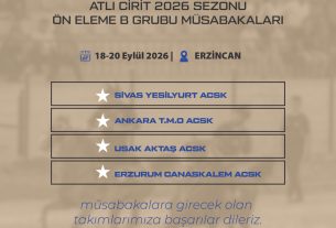 TGASDF Atlı Cirit 2026 Sezonu | Ön Eleme C Grubu Müsabakaları | 18-20Eylül 2026 | ERZİNCAN