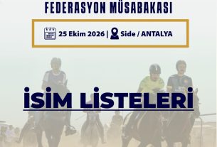 TGASDF Rahvan Binicilik Federasyon Müsabakası | 25 Ekim 2026 | Side/ANTALYA | İSİM LİSTELERİ